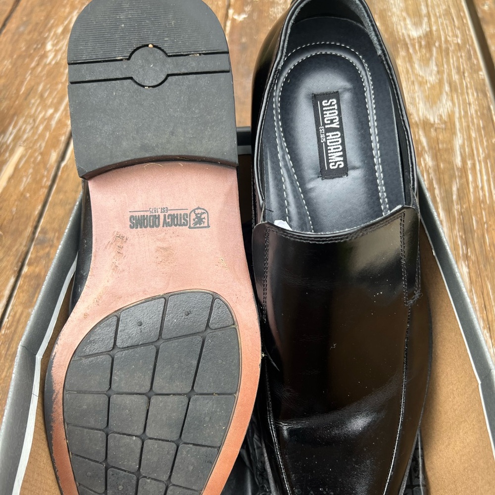 Stacy Adams Black Loafers Sleek Leather Slip-Ons